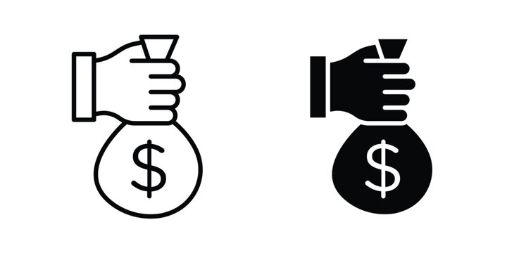 Investment icon bundle modern line and clipart style collection