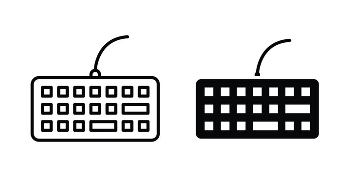 Keyboard icon bundle modern line and clipart style collection