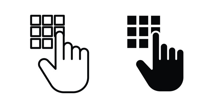 Keypad icon bundle modern line and clipart style collection
