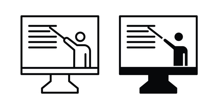 Online course icon bundle modern line and clipart style collection