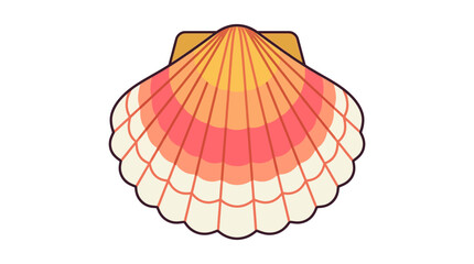 Colorful scallop shell closeup detail. © Aan