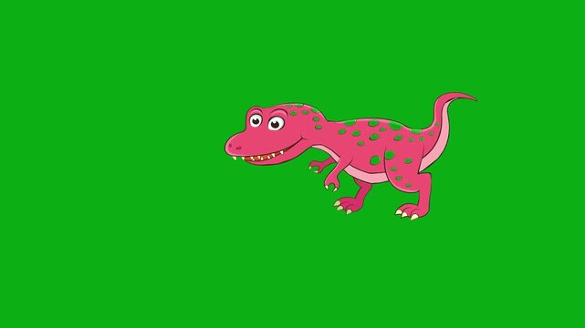 dinosaur pink trex reptile predator ancient fossil premium stock media clip for professional video editing projects. this high-end visual element is perfectly optimized