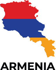 Obraz premium Armenia national flag map silhouette vector illustration isolated geographic country shape design for travel education