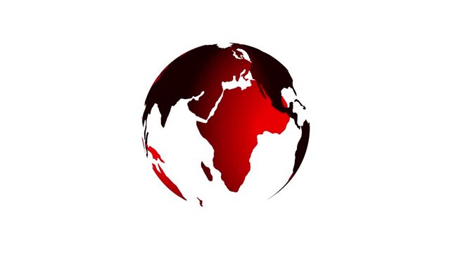Animation of rotating globe of the Earth planet icon animated. World globes rotate animate on black background. Animated 3d rotation earth glob space with star and galaxy motion background.