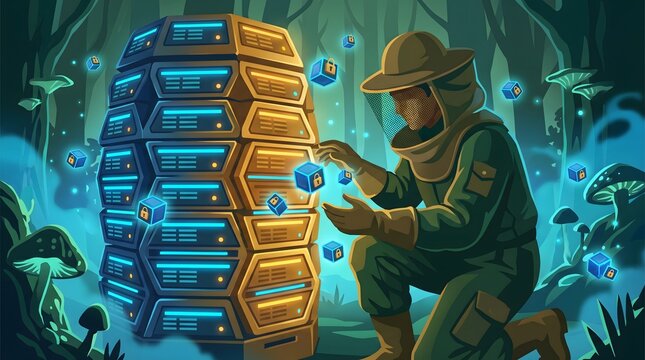 Beekeeper harvesting secure data cubes