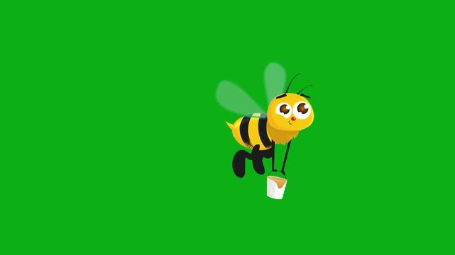 bee honey bucket insect bug sting wings hive pollination harvest premium stock media clip for professional video editing projects. this high-end visual element is perfectly