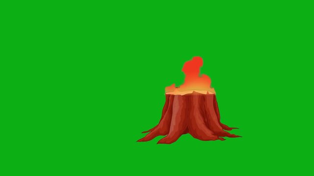 Volcano erupting lava fire smoke eruption heat mountain geology rock premium stock media clip for professional video editing projects. this high-end visual element is perfectly