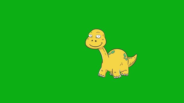 dinosaur yellow sauropod herbivore reptile giant ancient fossil jurassic premium stock media clip for professional video editing projects. this high-end visual element