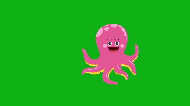 octopus pink marine mollusk tentacles ocean aquatic swim depth reef premium stock media clip for professional video editing projects. this high-end visual element is perfectly