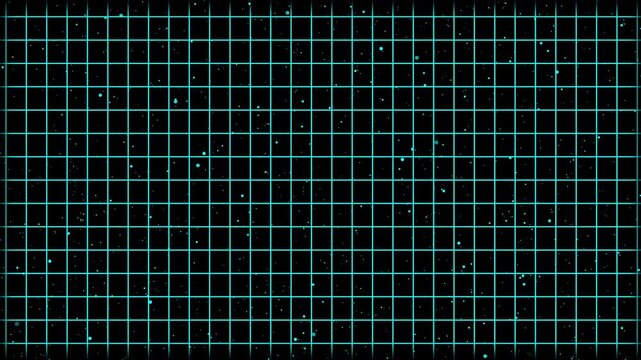 Grid graph pattern moving horizontally moving seamless loop animation black background Video. Digital abstract grid motion background, Abstract blue geometric grid background