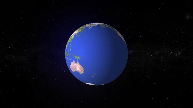 Realistic Earth rotating, Animated globe planet earth rotating on black background for motion graphics. Animation of planet Earth. Flat design, 4k