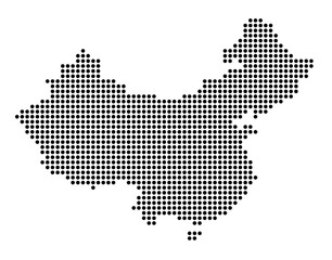 Obraz premium china dot map. dotted style map of china for infographic and geographic presentations