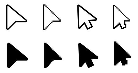 mouse cursor icons. computer mouse arrow cursor pixel and smooth icon set for interface design © Sabbir