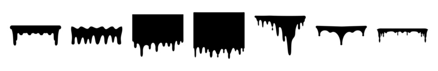 Black icebergs with melting water effects - Minimalist vector illustration of black icebergs with dripping water, suitable for environmental or scientific themes. © Tanjila