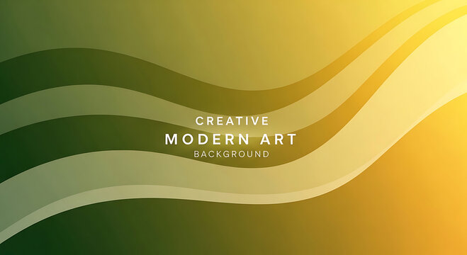Abstract wavy background with green yellow and brown colors and text overlay gradient