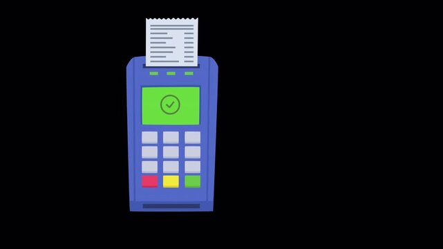 Animated POS card payment terminal with Alpha Channel