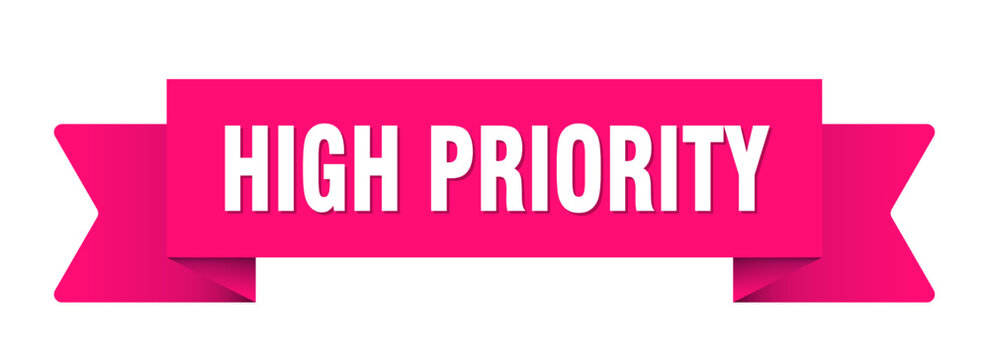 high priority ribbon isolated on transparent background. high priority ribbon