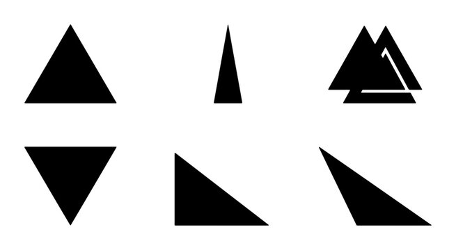 Geometric Triangle Icons, Abstract Shapes, Minimalist Vector Symbols, Modern Design Elements
