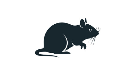 Fototapeta premium Black silhouette of a mouse.