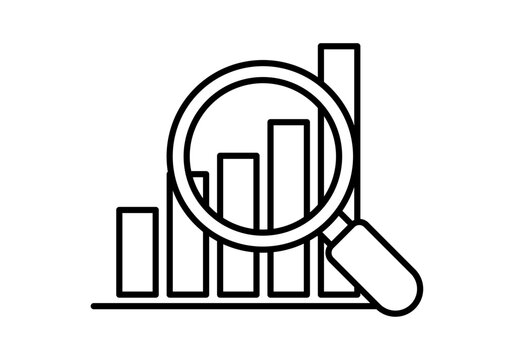 Lupa sobre gr&aacute;fico de barras