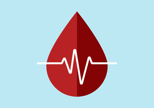 Gota de sangre con ritmo card&iacute;aco