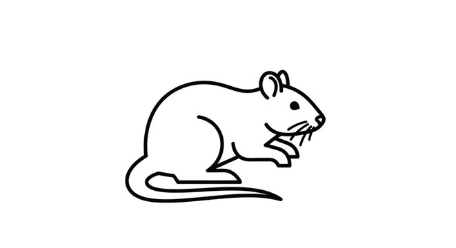 Detailed illustration of a sitting mouse.