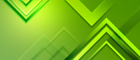 Fototapeta premium Abstract green geometric triangular shape background