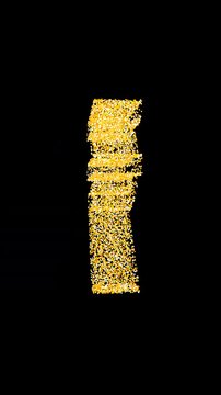 Breathtaking vertical animation of shimmering gold dust forming an Indian Rupee symbol. Ultra-premium overlay optimized for Indian mobile finance content.