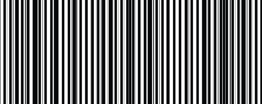 Abstract Seamless Vertical Stripe Pattern &ndash; Monochrome Black, White, and Grey Parallel Barcode Line Texture, Minimalist Geometric Straight Lines