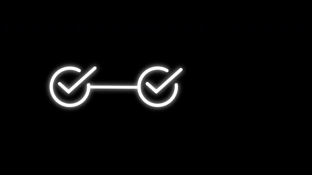 checkmark animation representing successful verification secure connection approval status confirmation process completion and trusted digital authentication.