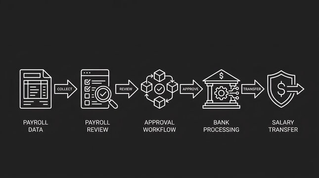 Payroll data to salary transfer process flowchart