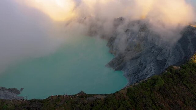 Mount Ijen Aerial Landscape | Java Island Indonesia Volcanic Nature Wonder