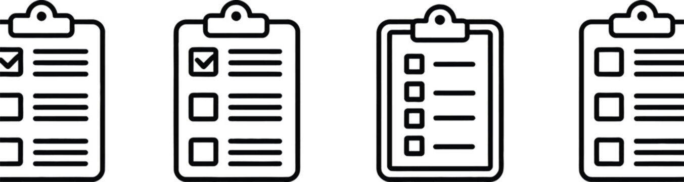 Checklist icon vector illustration featuring checkboard and clipboard symbols for task management and documentation.