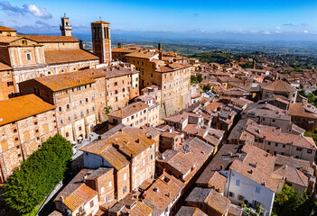 Naklejka premium Aerial view of Montepulciano,Tuscany, Italy