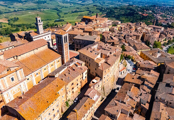 Naklejka premium Aerial view of Montepulciano,Tuscany, Italy
