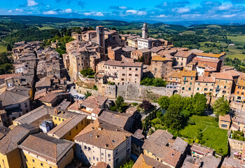Naklejka premium Aerial view of Montepulciano,Tuscany, Italy