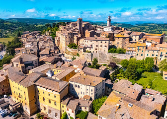 Naklejka premium Aerial view of Montepulciano,Tuscany, Italy