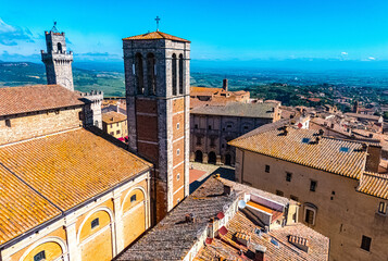 Naklejka premium Aerial view of Montepulciano,Tuscany, Italy
