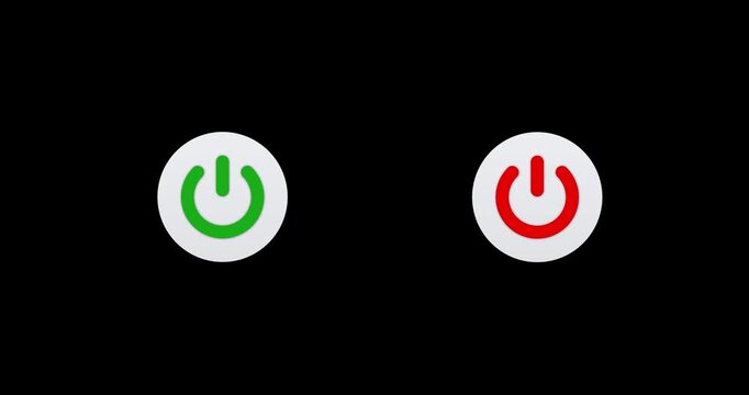 On off Power icon animation on green screen background. power button animation concept
