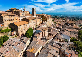 Naklejka premium Aerial view of Montepulciano,Tuscany, Italy
