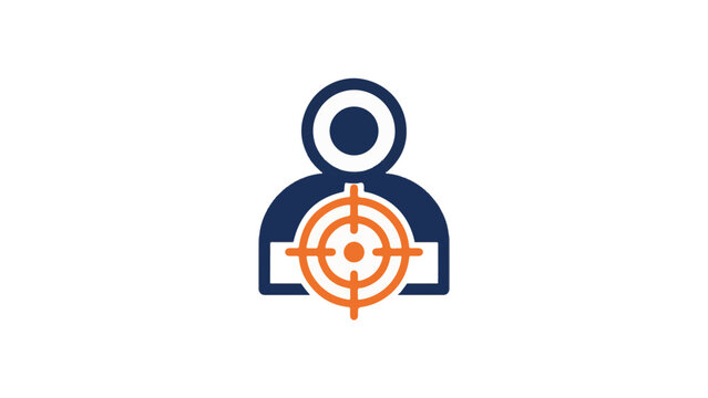 Customer service representative icon with headset and circular communication symbol highlights support and client interaction.