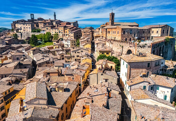 Naklejka premium Aerial view of Montepulciano,Tuscany, Italy