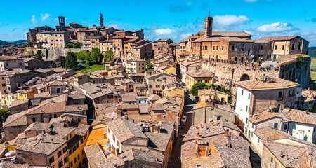 Naklejka premium Aerial view of Montepulciano,Tuscany, Italy