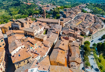 Naklejka premium Aerial view of Montepulciano,Tuscany, Italy