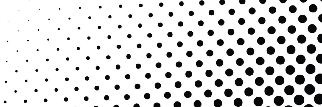 Halftone dotted pattern. Black and white halftone gradient. Vector illustration