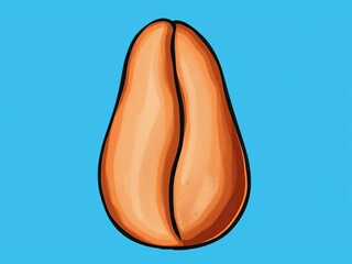 Fototapeta premium A simple hand-drawn illustration of a coffee bean shape, texture, shapes