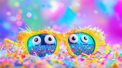 Naklejka premium Silly Oversized Sunglasses with Googly Eyes Attached