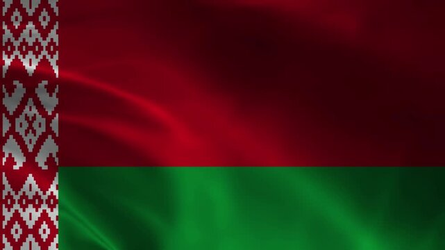 Belarus flag animation with realistic fabric texture and dramatic lighting