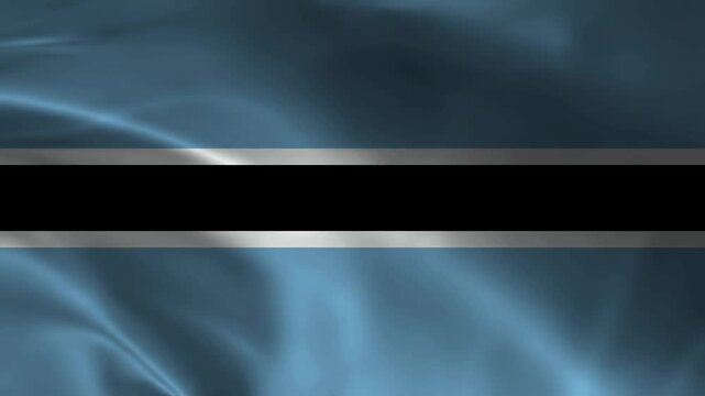 Botswana flag animation with realistic fabric texture and dramatic lighting