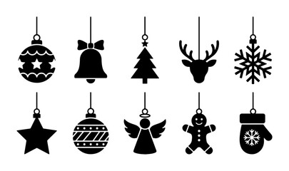 Christmas Ornaments Vector Icons Set: Festive Decorations for Holiday Design, Winter Celebrations, and Seasonal Graphics © Taslima